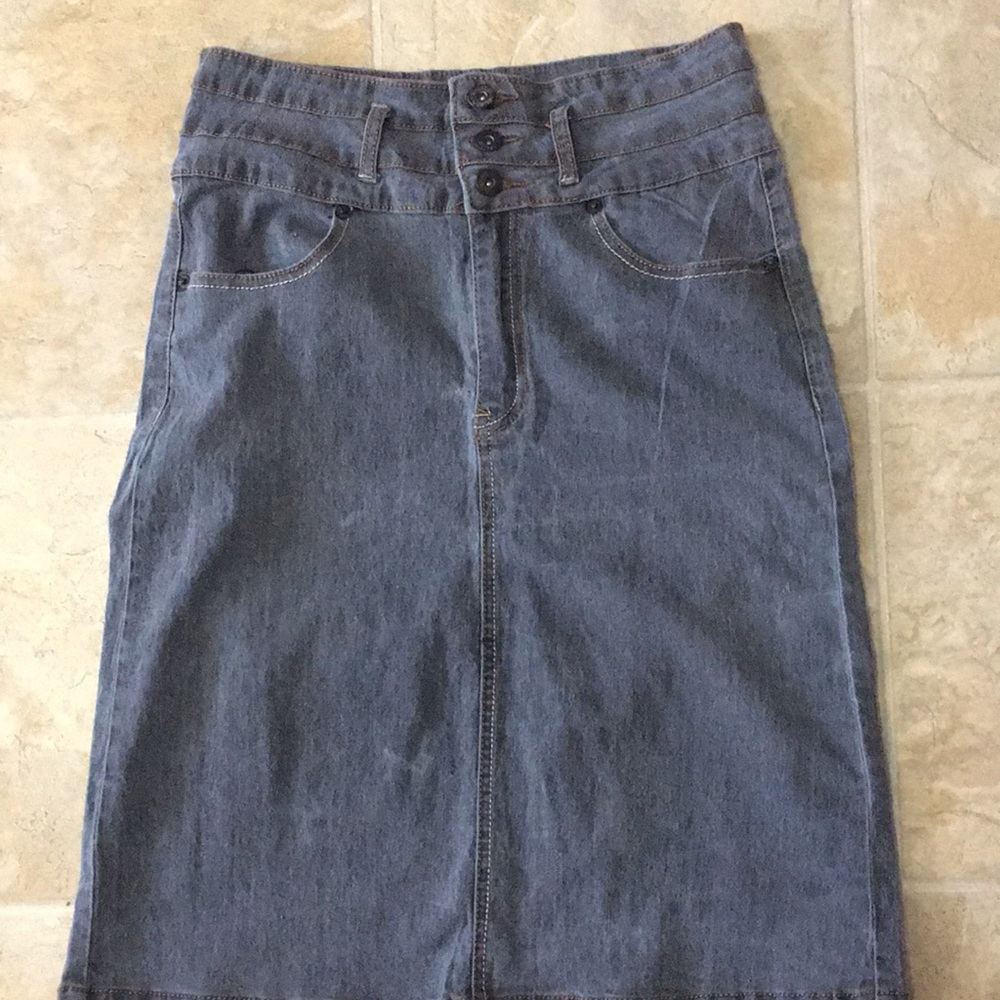 Distressed black Be Girl denim skirt